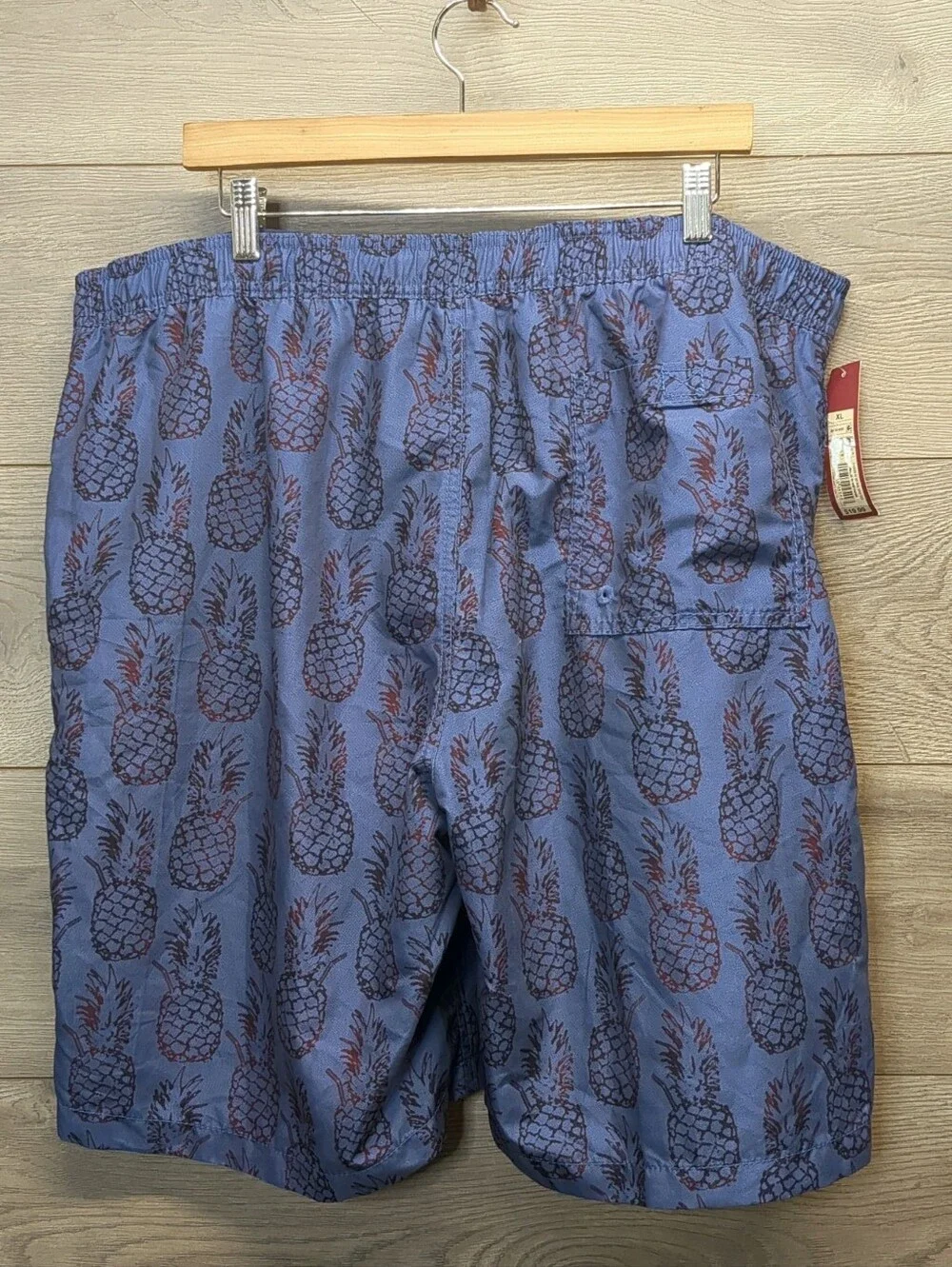 New Merona Blue Pineapple Swim Trunks Mens Size XL